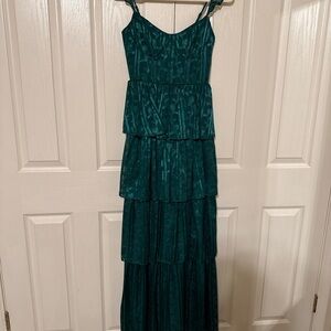 Lulu's Teal Tiered Maxi Dress